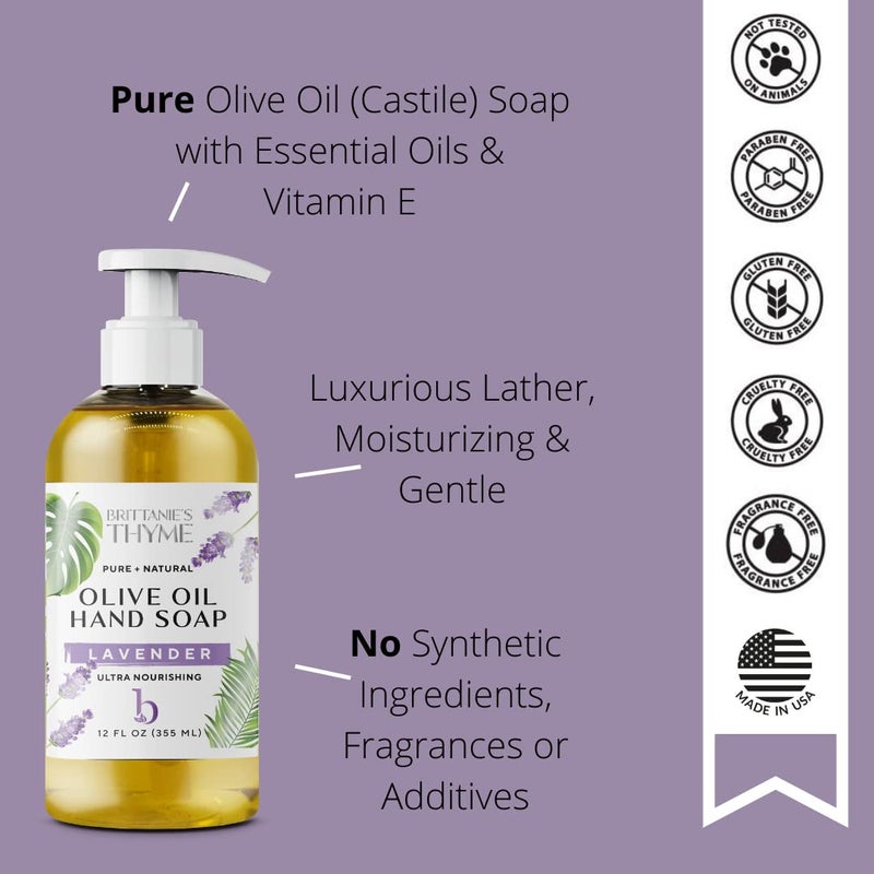 Brittanie's Thyme Brittanieâ€™s Pure Castile Liquid Soap Refill, Lavender, 16 Ounce | Dish Soap, Hair & Body, Home, Gentle and Pure, Made with Natural Luxurious Oils, Vegan & Gluten Free Non-GMO - Image 4